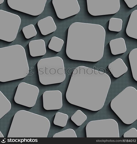 Seamless Square Pattern. Vector Background. Gray Regular Texture. Seamless Square Pattern