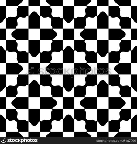 Seamless Square Pattern. Vector Monochrome Oriental Background. Seamless Square Pattern