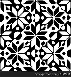 Seamless Star Pattern. Abstract Black and White Background. Vector Regular Texture. Seamless Star Pattern