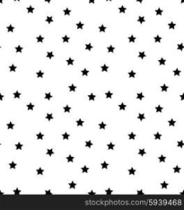 Seamless star pattern. Simple seamless star pattern black on white backdrop - vector