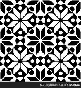 Seamless Star Pattern. Vector Black and White Background. Regular Texture. Seamless Star Pattern