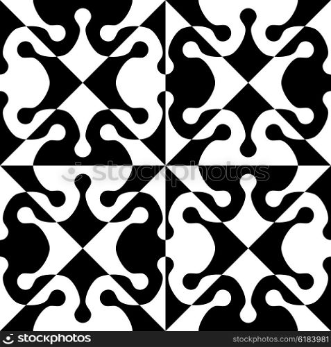 Seamless Star Pattern. Vector Black and White Background. Regular Texture. Seamless Star Pattern