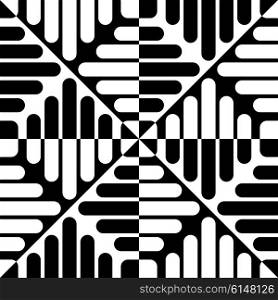 Seamless Stripe and Triangle Background. Vector Monochrome Pattern