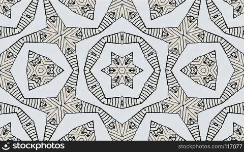 Seamless striped vector pattern. Colored decorative repainting background with tribal and ethnic motifs. Abstract geometric roughly hatched shapes. Circular design.