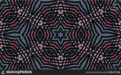 Seamless striped vector pattern. Colored decorative repainting background with tribal and ethnic motifs. Abstract geometric roughly hatched shapes. Circular design.