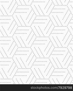 Seamless stylish dotted geometric background. Modern abstract pattern made with dotts. Flat monochrome design.Gray dotted hexagons grid.