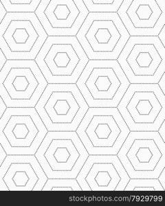 Seamless stylish dotted geometric background. Modern abstract pattern made with dotts. Flat monochrome design.Gray dotted hexagons.