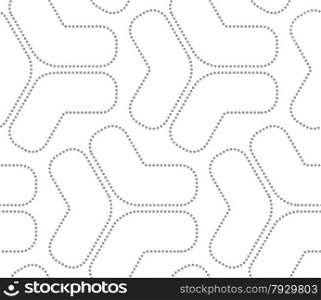 Seamless stylish dotted geometric background. Modern abstract pattern made with dotts. Flat monochrome design.Gray dotted tetrapods.