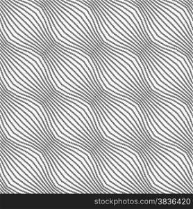 Seamless stylish geometric background. Modern abstract pattern. Flat monochrome design.Gray ornament diagonal dotted bulging waves.