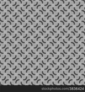 Seamless stylish geometric background. Modern abstract pattern. Flat monochrome design.Gray ornament with offset intersecting rounded shapes.