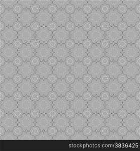 Seamless stylish geometric background. Modern abstract pattern. Flat monochrome design.Gray ornament with slim gray and black eastern grid.