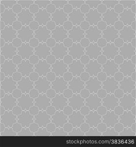 Seamless stylish geometric background. Modern abstract pattern. Flat monochrome design.Gray ornament with slim gray eastern grid.