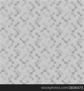Seamless stylish geometric background. Modern abstract pattern. Flat monochrome design.Gray ornament with translucent rounded shapes.