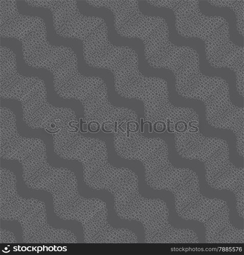 Seamless stylish geometric background. Modern abstract pattern. Flat monochrome design.Repeating ornament dotted diagonal wavy dark gray.