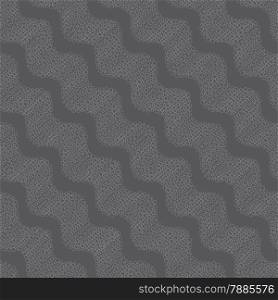 Seamless stylish geometric background. Modern abstract pattern. Flat monochrome design.Repeating ornament dotted diagonal wavy dark gray.