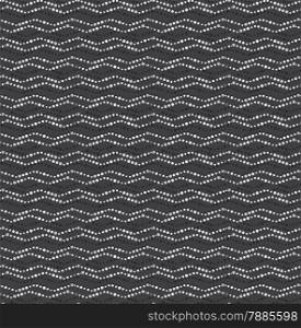 Seamless stylish geometric background. Modern abstract pattern. Flat monochrome design.Repeating ornament dotted wavy lines horizontal on gray.