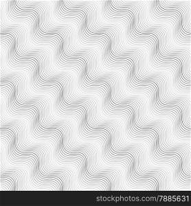 Seamless stylish geometric background. Modern abstract pattern. Flat monochrome design. Repeating ornament diagonal wavy on white