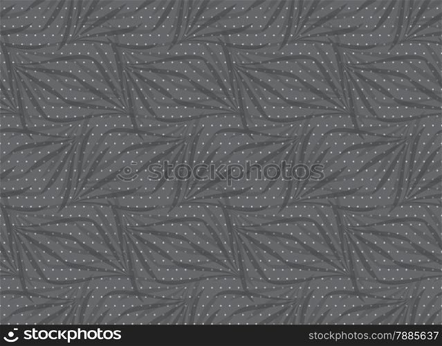 Seamless stylish geometric background. Modern abstract pattern. Flat monochrome design.Repeating ornament gray floral with turn textured with dots.