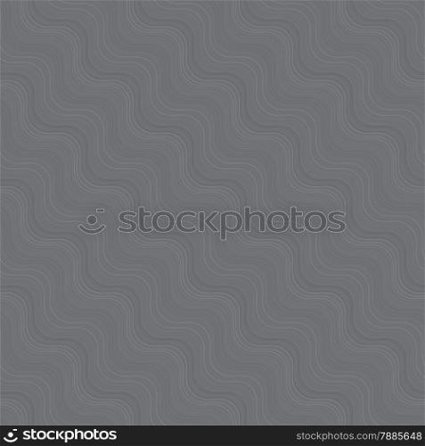 Seamless stylish geometric background. Modern abstract pattern. Flat monochrome design.Repeating ornament many diagonal wavy lines gray texture.