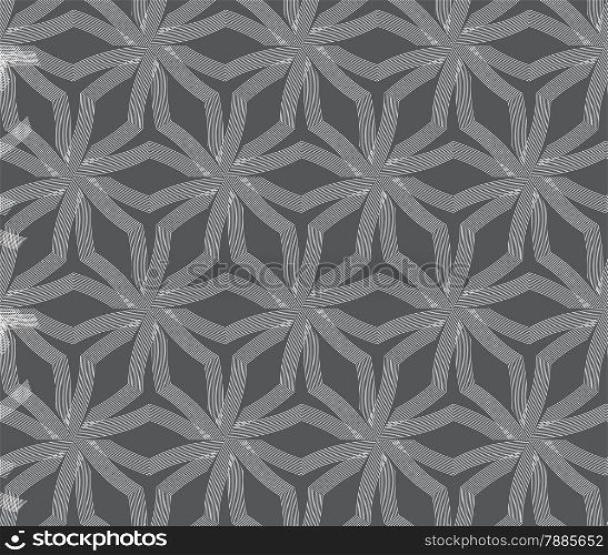 Seamless stylish geometric background. Modern abstract pattern. Flat monochrome design.Repeating ornament stars with lines on gray.