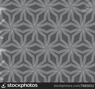 Seamless stylish geometric background. Modern abstract pattern. Flat monochrome design.Repeating ornament stars with lines on gray.