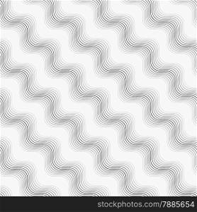 Seamless stylish geometric background. Modern abstract pattern. Flat monochrome design.Repeating ornament many diagonal wavy lines.