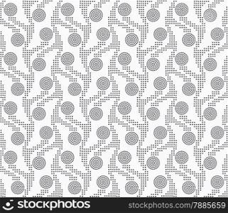 Seamless stylish geometric background. Modern abstract pattern. Flat monochrome design.Repeating ornament vertical dotted stripes with circles.