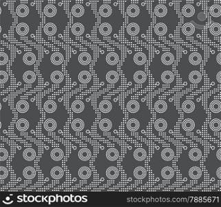 Seamless stylish geometric background. Modern abstract pattern. Flat monochrome design.Repeating ornament vertical dotted stripes with double circles .