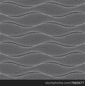 Seamless stylish geometric background. Modern abstract pattern. Flat monochrome design.Repeating ornament of many gray horizontal lines forming ripples.