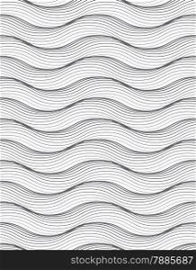 Seamless stylish geometric background. Modern abstract pattern. Flat monochrome design.Repeating ornament of many horizontal wavy lines.