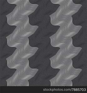 Seamless stylish geometric background. Modern abstract pattern. Flat monochrome design.Repeating ornament vertical white and black waves.