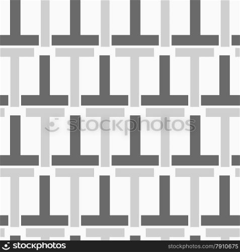 Seamless stylish geometric background. Modern abstract pattern. Flat monochrome design.Monochrome pattern with black gray t shapes.
