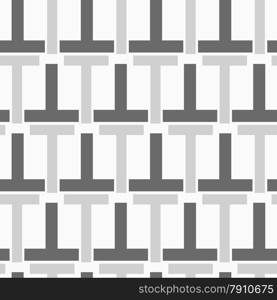 Seamless stylish geometric background. Modern abstract pattern. Flat monochrome design.Monochrome pattern with black gray t shapes.