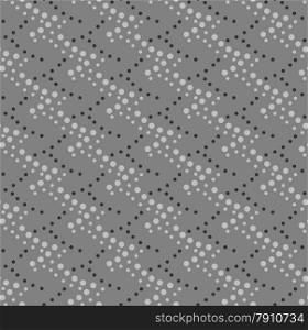 Seamless stylish geometric background. Modern abstract pattern. Flat monochrome design.Monochrome pattern with gray and black dotted diagonal waves on gray.