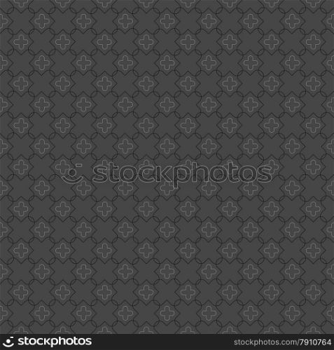 Seamless stylish geometric background. Modern abstract pattern. Flat monochrome design.Monochrome pattern with small rounded crosses and big intersecting rounded crosses.