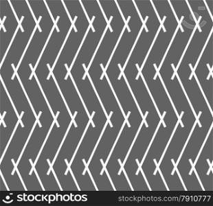 Seamless stylish geometric background. Modern abstract pattern. Flat monochrome design.Monochrome pattern with gray intersecting lines forming vertical zigzag.