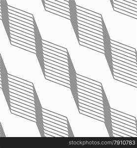 Seamless stylish geometric background. Modern abstract pattern. Flat monochrome design.Monochrome pattern with light gray striped diagonal braids.