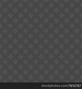 Seamless stylish geometric background. Modern abstract pattern. Flat monochrome design.Monochrome pattern with rounded crosses on dark gray.