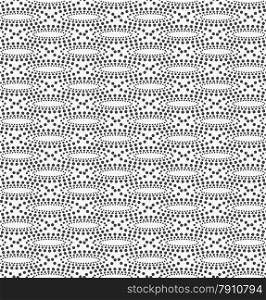 Seamless stylish geometric background. Modern abstract pattern. Flat monochrome design.Monochrome pattern with dotted concentric ovals and dotted grid.
