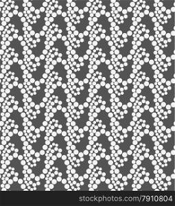 Seamless stylish geometric background. Modern abstract pattern. Flat monochrome design.Monochrome pattern with white circles on gray forming waves.