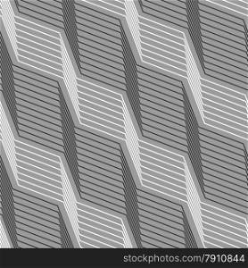 Seamless stylish geometric background. Modern abstract pattern. Flat monochrome design.Monochrome pattern with light and dark gray striped diagonal braids.