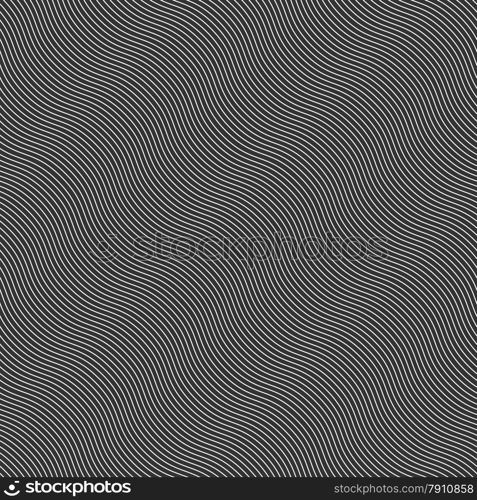 Seamless stylish geometric background. Modern abstract pattern. Flat monochrome design.Monochrome pattern with diagonal wavy guilloche texture.