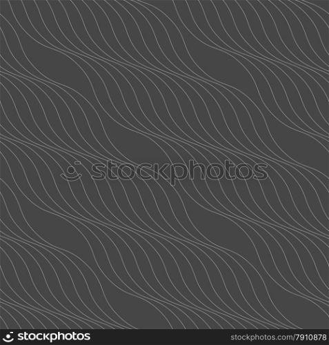 Seamless stylish geometric background. Modern abstract pattern. Flat monochrome design.Monochrome pattern with thin gray wavy diagonal lines.