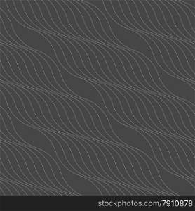 Seamless stylish geometric background. Modern abstract pattern. Flat monochrome design.Monochrome pattern with thin gray wavy diagonal lines.