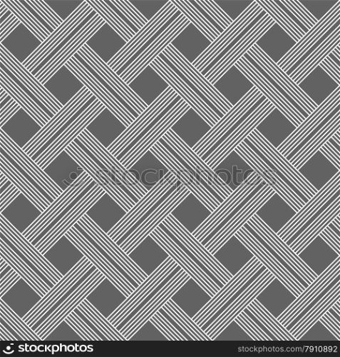 Seamless stylish geometric background. Modern abstract pattern. Flat monochrome design.Monochrome pattern with light gray striped lattice on dark gray.
