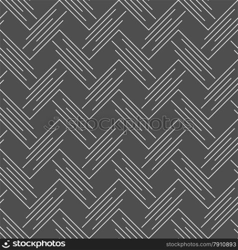 Seamless stylish geometric background. Modern abstract pattern. Flat monochrome design.Monochrome pattern with white diagonal uneven chevrons.