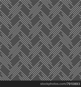 Seamless stylish geometric background. Modern abstract pattern. Flat monochrome design.Monochrome pattern with white diagonal uneven chevrons.