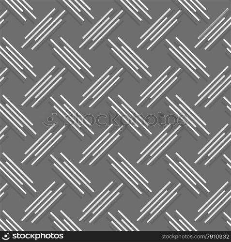 Seamless stylish geometric background. Modern abstract pattern. Flat monochrome design.Monochrome pattern with white and gray diagonal uneven stripes with offset.