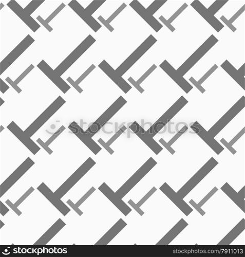 Seamless stylish geometric background. Modern abstract pattern. Flat monochrome design.Monochrome pattern with big and small t shapes.