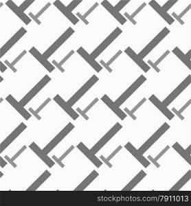Seamless stylish geometric background. Modern abstract pattern. Flat monochrome design.Monochrome pattern with big and small t shapes.
